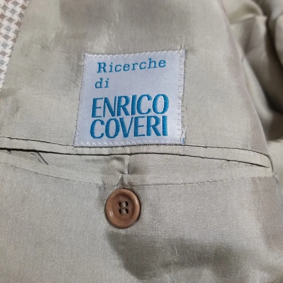 Enrico Coveri Italian Men's Classic Checkered Blazer - Picture 9 of 15